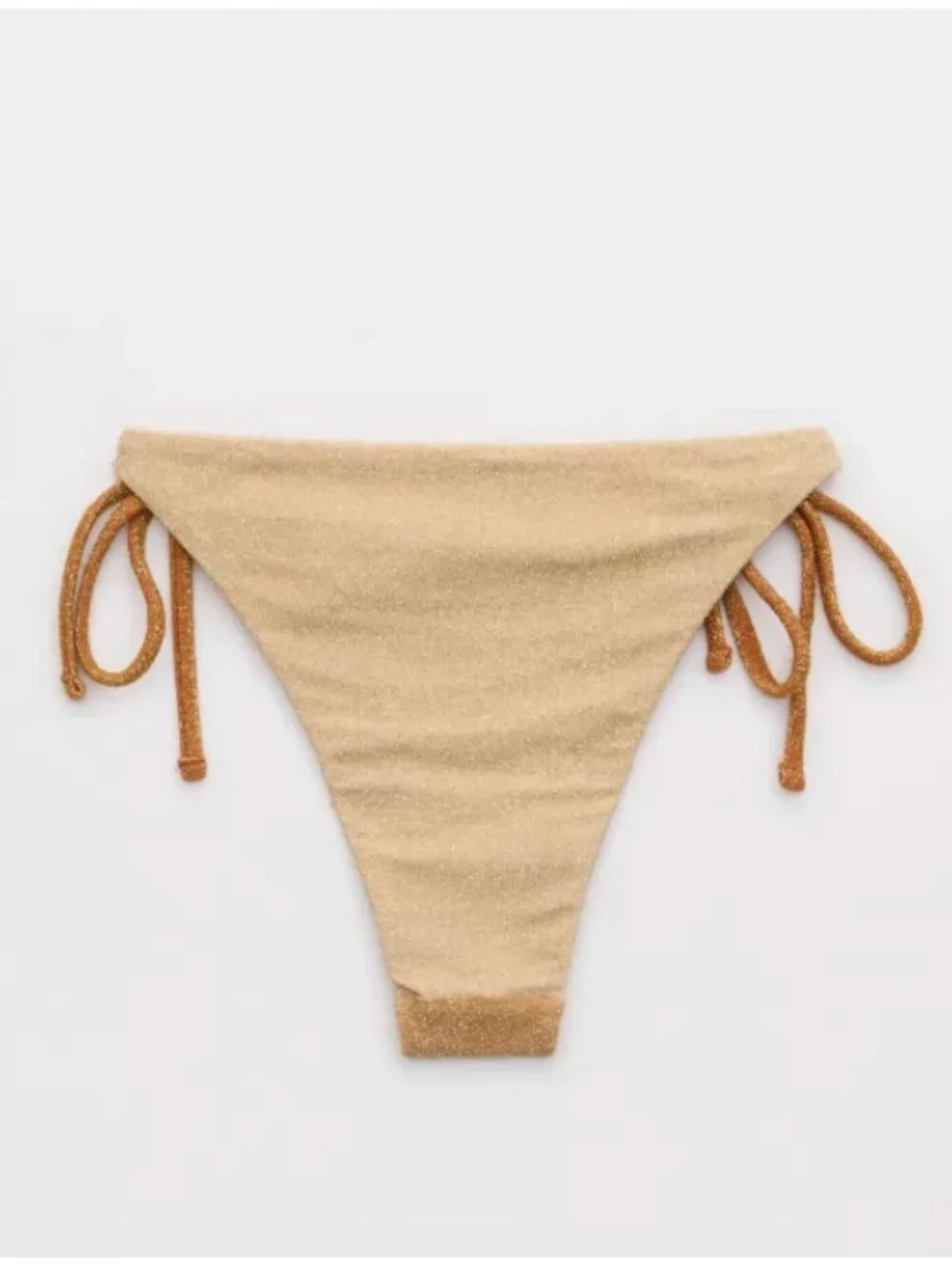 aerie Gold Shimmer Tie-Side Bikini Bottoms